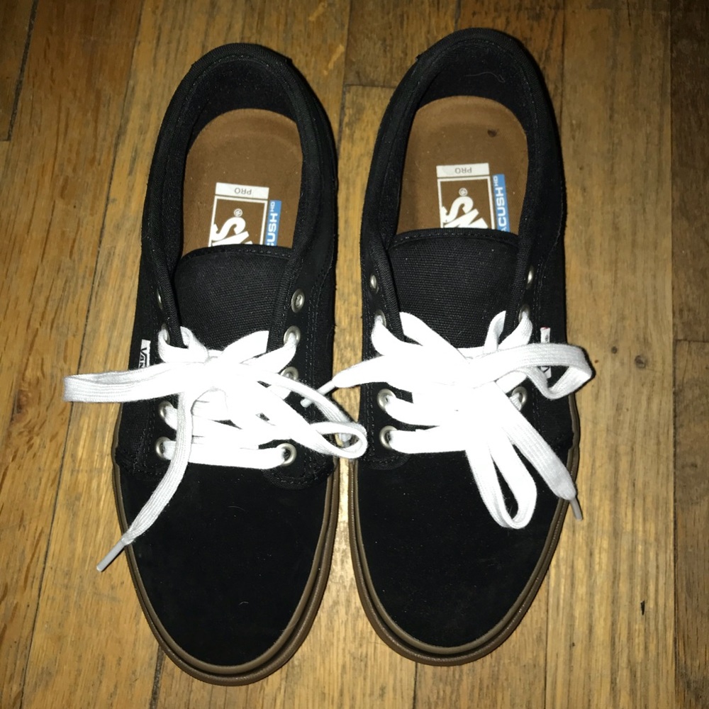 Black white and brown Vans Pro